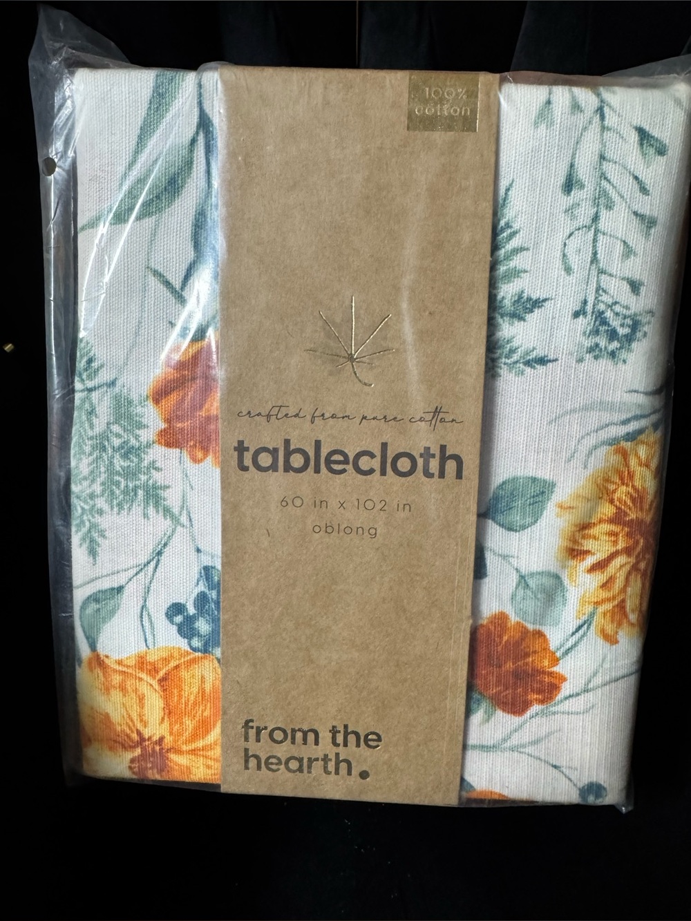 Nordstrom Floral Cotton Tablecloth Harvest Pumpkin